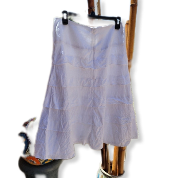 Talbots white linen layered fully lined Skirt size 6 - Picture 9 of 10